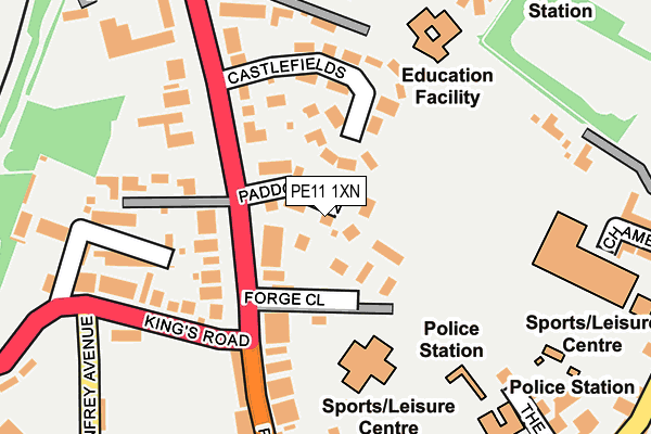 PE11 1XN map - OS OpenMap – Local (Ordnance Survey)