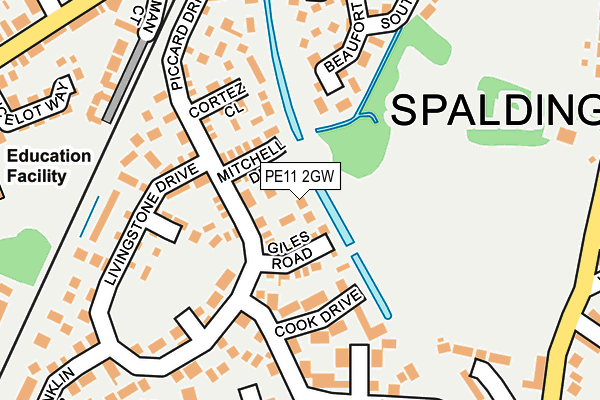 PE11 2GW map - OS OpenMap – Local (Ordnance Survey)