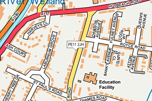 PE11 2JH map - OS OpenMap – Local (Ordnance Survey) PE11 2JH map - OS OpenMap – Local (Ordnance Survey)