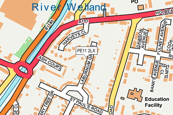 PE11 2LX map - OS OpenMap – Local (Ordnance Survey) PE11 2LX map - OS OpenMap – Local (Ordnance Survey)