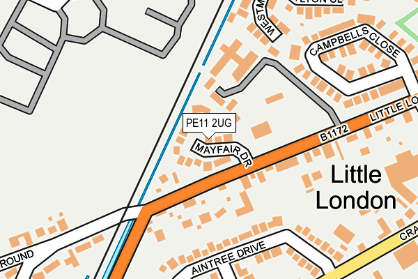 PE11 2UG map - OS OpenMap – Local (Ordnance Survey) PE11 2UG map - OS OpenMap – Local (Ordnance Survey)