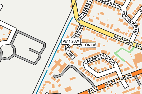 PE11 2UW map - OS OpenMap – Local (Ordnance Survey) PE11 2UW map - OS OpenMap – Local (Ordnance Survey)