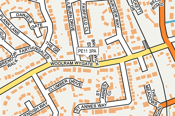 PE11 3PA map - OS OpenMap – Local (Ordnance Survey)
