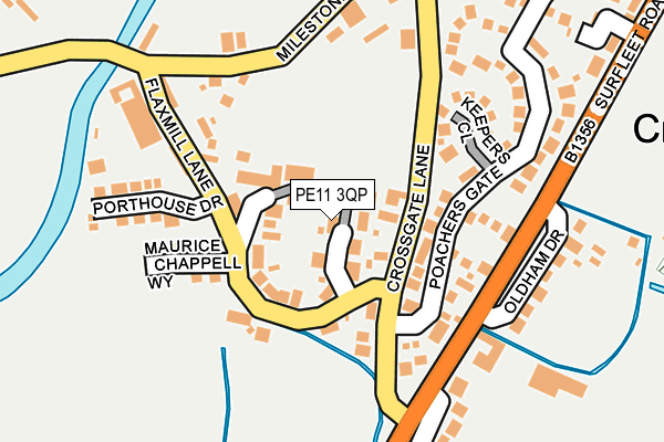 PE11 3QP map - OS OpenMap – Local (Ordnance Survey) PE11 3QP map - OS OpenMap – Local (Ordnance Survey)