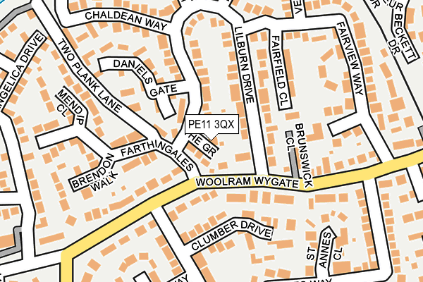 PE11 3QX map - OS OpenMap – Local (Ordnance Survey) PE11 3QX map - OS OpenMap – Local (Ordnance Survey)