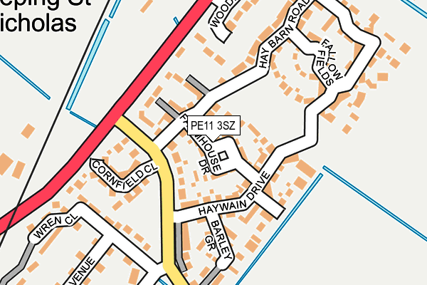 PE11 3SZ map - OS OpenMap – Local (Ordnance Survey) PE11 3SZ map - OS OpenMap – Local (Ordnance Survey)