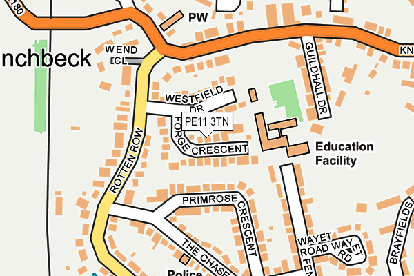 PE11 3TN map - OS OpenMap – Local (Ordnance Survey) PE11 3TN map - OS OpenMap – Local (Ordnance Survey)