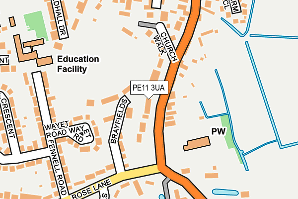 PE11 3UA map - OS OpenMap – Local (Ordnance Survey) PE11 3UA map - OS OpenMap – Local (Ordnance Survey)
