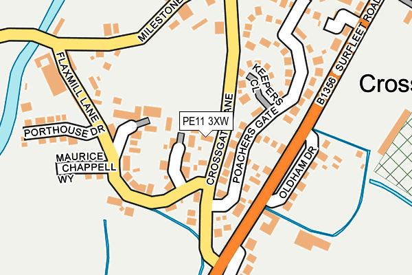 PE11 3XW map - OS OpenMap – Local (Ordnance Survey) PE11 3XW map - OS OpenMap – Local (Ordnance Survey)