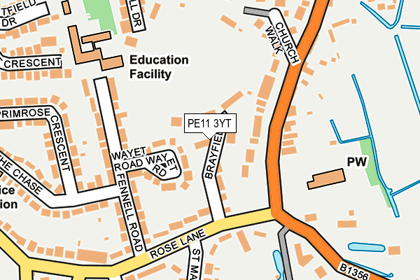PE11 3YT map - OS OpenMap – Local (Ordnance Survey) PE11 3YT map - OS OpenMap – Local (Ordnance Survey)