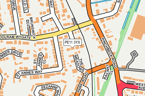 PE11 3YX map - OS OpenMap – Local (Ordnance Survey) PE11 3YX map - OS OpenMap – Local (Ordnance Survey)