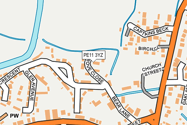 PE11 3YZ map - OS OpenMap – Local (Ordnance Survey) PE11 3YZ map - OS OpenMap – Local (Ordnance Survey)