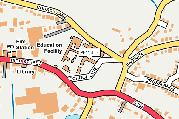 PE11 4TF map - OS OpenMap – Local (Ordnance Survey) PE11 4TF map - OS OpenMap – Local (Ordnance Survey)