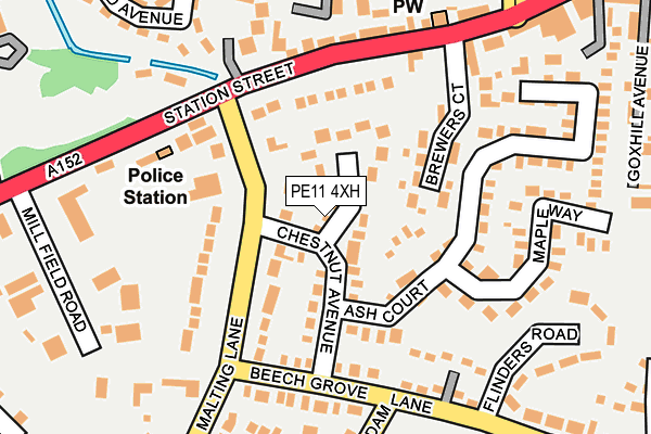 PE11 4XH map - OS OpenMap – Local (Ordnance Survey) PE11 4XH map - OS OpenMap – Local (Ordnance Survey)