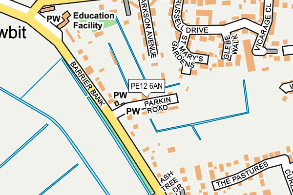 PE12 6AN map - OS OpenMap – Local (Ordnance Survey)