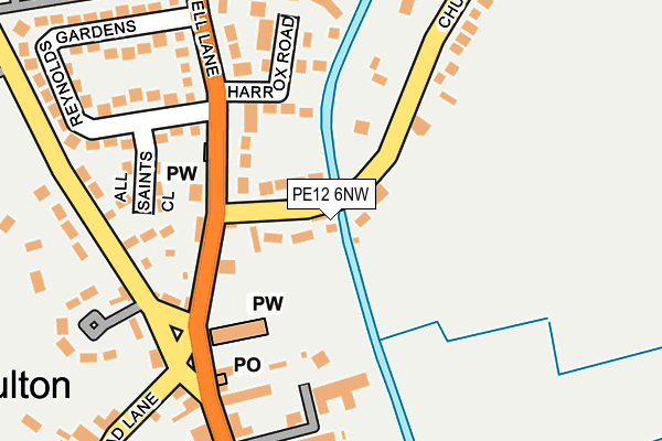 PE12 6NW map - OS OpenMap – Local (Ordnance Survey) PE12 6NW map - OS OpenMap – Local (Ordnance Survey)