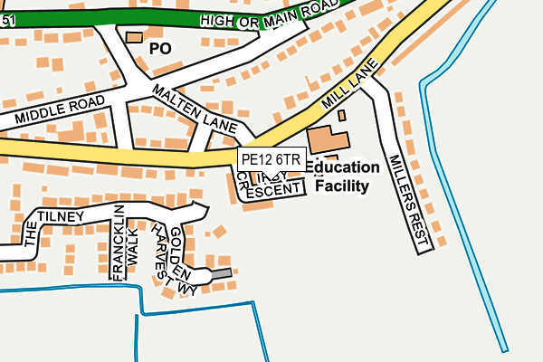 PE12 6TR map - OS OpenMap – Local (Ordnance Survey) PE12 6TR map - OS OpenMap – Local (Ordnance Survey)