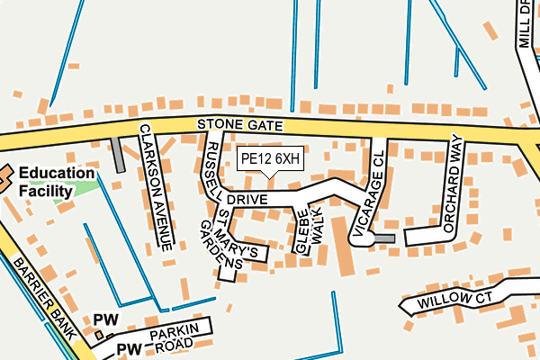 PE12 6XH map - OS OpenMap – Local (Ordnance Survey) PE12 6XH map - OS OpenMap – Local (Ordnance Survey)