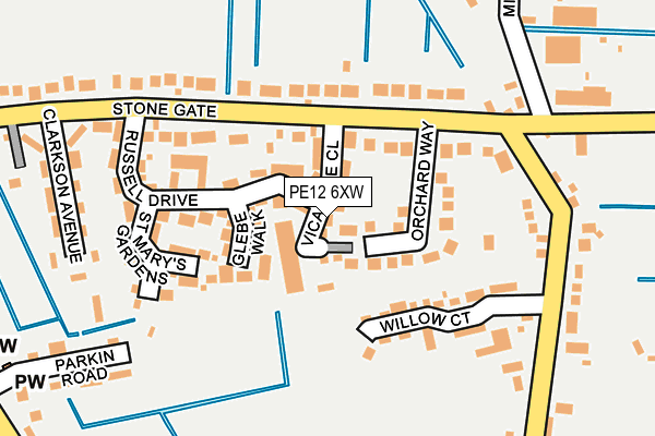 PE12 6XW map - OS OpenMap – Local (Ordnance Survey) PE12 6XW map - OS OpenMap – Local (Ordnance Survey)