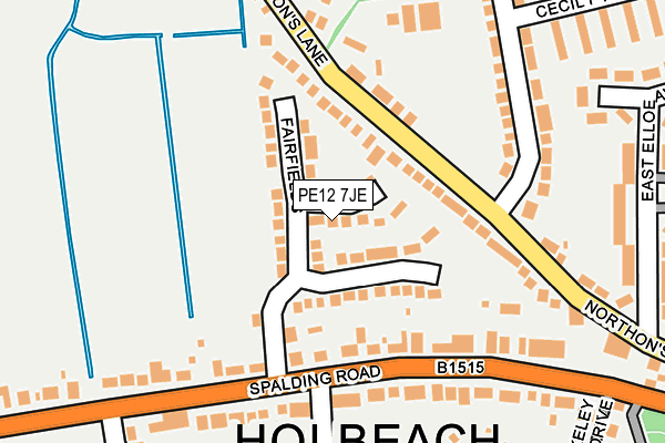 PE12 7JE map - OS OpenMap – Local (Ordnance Survey) PE12 7JE map - OS OpenMap – Local (Ordnance Survey)