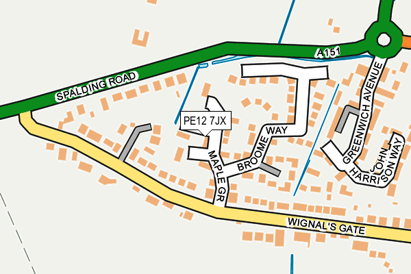 PE12 7JX map - OS OpenMap – Local (Ordnance Survey) PE12 7JX map - OS OpenMap – Local (Ordnance Survey)