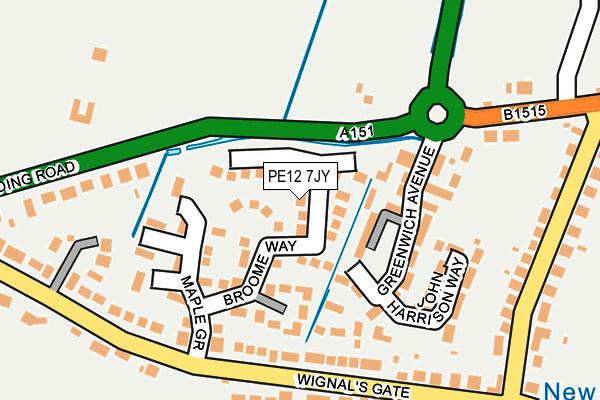 PE12 7JY map - OS OpenMap – Local (Ordnance Survey) PE12 7JY map - OS OpenMap – Local (Ordnance Survey)