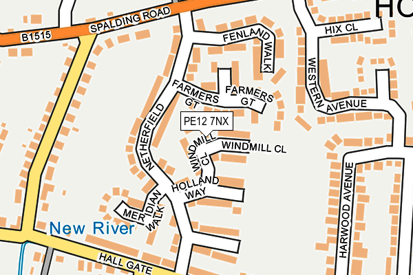 PE12 7NX map - OS OpenMap – Local (Ordnance Survey) PE12 7NX map - OS OpenMap – Local (Ordnance Survey)