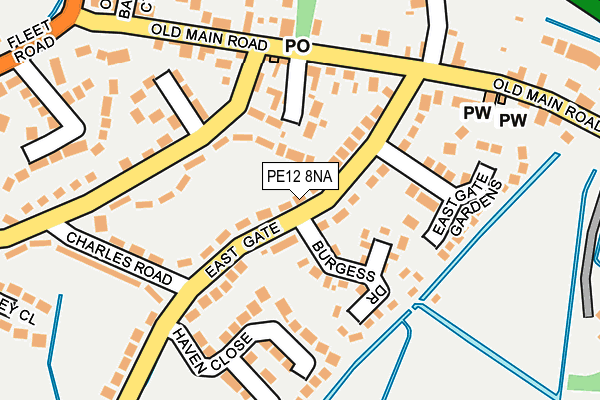 PE12 8NA map - OS OpenMap – Local (Ordnance Survey) PE12 8NA map - OS OpenMap – Local (Ordnance Survey)