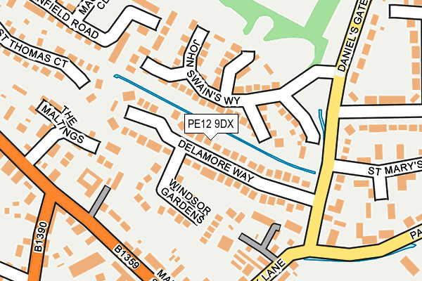 PE12 9DX map - OS OpenMap – Local (Ordnance Survey) PE12 9DX map - OS OpenMap – Local (Ordnance Survey)