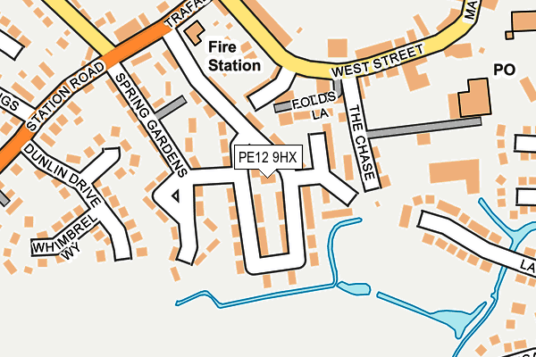 PE12 9HX map - OS OpenMap – Local (Ordnance Survey)