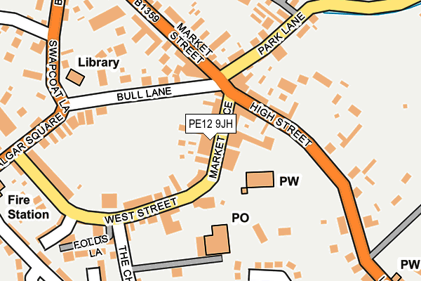 PE12 9JH map - OS OpenMap – Local (Ordnance Survey) PE12 9JH map - OS OpenMap – Local (Ordnance Survey)