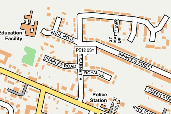 PE12 9SY map - OS OpenMap – Local (Ordnance Survey) PE12 9SY map - OS OpenMap – Local (Ordnance Survey)