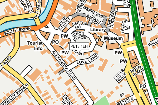 PE13 1EH map - OS OpenMap – Local (Ordnance Survey)