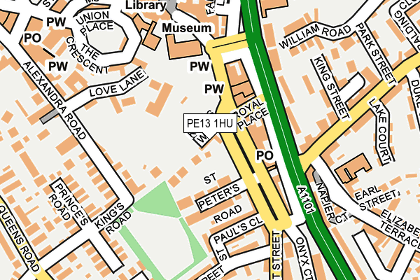 PE13 1HU map - OS OpenMap – Local (Ordnance Survey) PE13 1HU map - OS OpenMap – Local (Ordnance Survey)