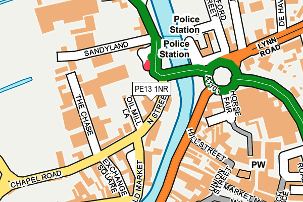 PE13 1NR map - OS OpenMap – Local (Ordnance Survey) PE13 1NR map - OS OpenMap – Local (Ordnance Survey)