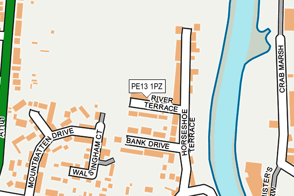 PE13 1PZ map - OS OpenMap – Local (Ordnance Survey) PE13 1PZ map - OS OpenMap – Local (Ordnance Survey)