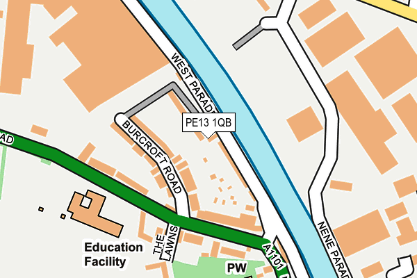 PE13 1QB map - OS OpenMap – Local (Ordnance Survey) PE13 1QB map - OS OpenMap – Local (Ordnance Survey)