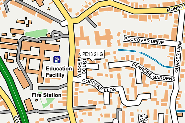 PE13 2HG map - OS OpenMap – Local (Ordnance Survey) PE13 2HG map - OS OpenMap – Local (Ordnance Survey)