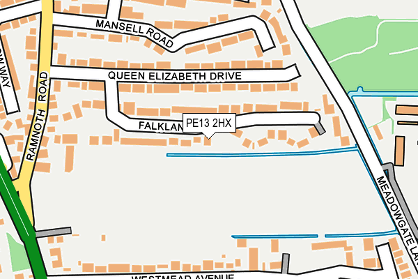 PE13 2HX map - OS OpenMap – Local (Ordnance Survey) PE13 2HX map - OS OpenMap – Local (Ordnance Survey)