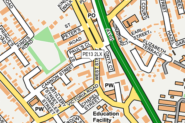PE13 2LX map - OS OpenMap – Local (Ordnance Survey) PE13 2LX map - OS OpenMap – Local (Ordnance Survey)