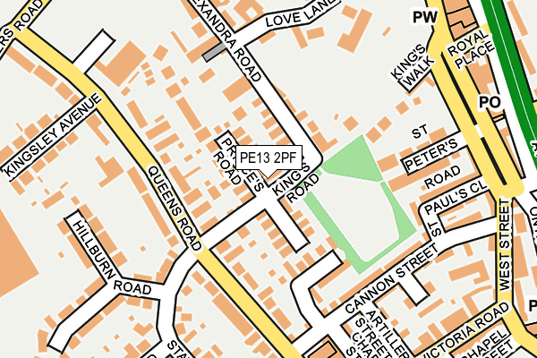 PE13 2PF map - OS OpenMap – Local (Ordnance Survey) PE13 2PF map - OS OpenMap – Local (Ordnance Survey)
