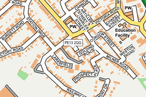 PE13 2QG map - OS OpenMap – Local (Ordnance Survey) PE13 2QG map - OS OpenMap – Local (Ordnance Survey)