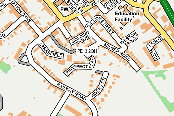 PE13 2QH map - OS OpenMap – Local (Ordnance Survey) PE13 2QH map - OS OpenMap – Local (Ordnance Survey)