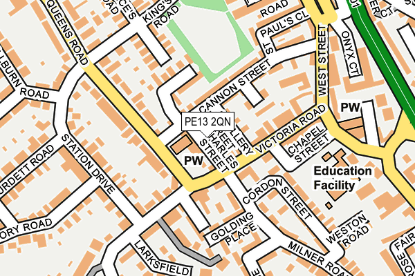 PE13 2QN map - OS OpenMap – Local (Ordnance Survey) PE13 2QN map - OS OpenMap – Local (Ordnance Survey)