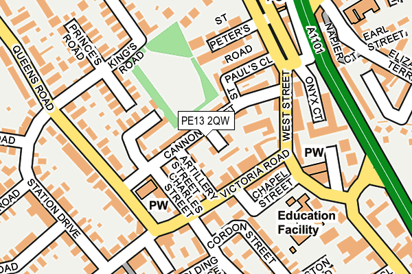 PE13 2QW map - OS OpenMap – Local (Ordnance Survey) PE13 2QW map - OS OpenMap – Local (Ordnance Survey)