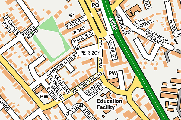 PE13 2QY map - OS OpenMap – Local (Ordnance Survey) PE13 2QY map - OS OpenMap – Local (Ordnance Survey)