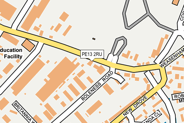 PE13 2RU map - OS OpenMap – Local (Ordnance Survey) PE13 2RU map - OS OpenMap – Local (Ordnance Survey)