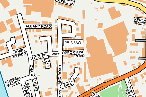 PE13 3AW map - OS OpenMap – Local (Ordnance Survey) PE13 3AW map - OS OpenMap – Local (Ordnance Survey)