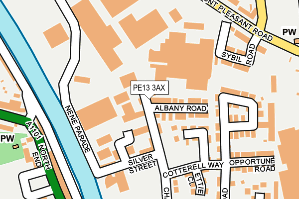 PE13 3AX map - OS OpenMap – Local (Ordnance Survey) PE13 3AX map - OS OpenMap – Local (Ordnance Survey)