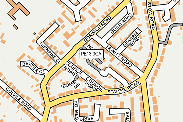 PE13 3GA map - OS OpenMap – Local (Ordnance Survey) PE13 3GA map - OS OpenMap – Local (Ordnance Survey)